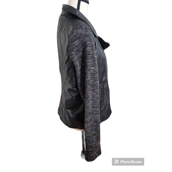 J2 Women's Black Faux Leather Jacket XL With Replacement Hood - Picture 2 of 7